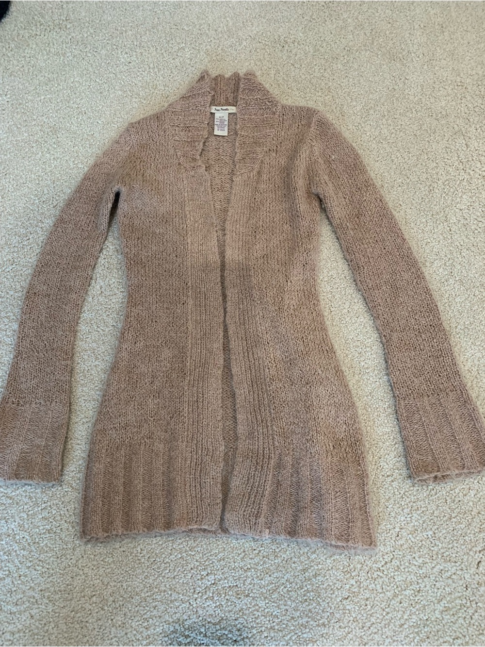Free People Women's Open-Front Knit Cardigan Sweater - Taupe